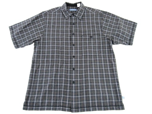 Chemise Habit River'homme 2XL - Blanc Plaid, Manches Courtes, Pêche Chasse, Ventilée