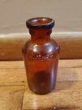 Vintage Lysol Brown Glass Cork Top Bottle 5 1/2” H USA New York