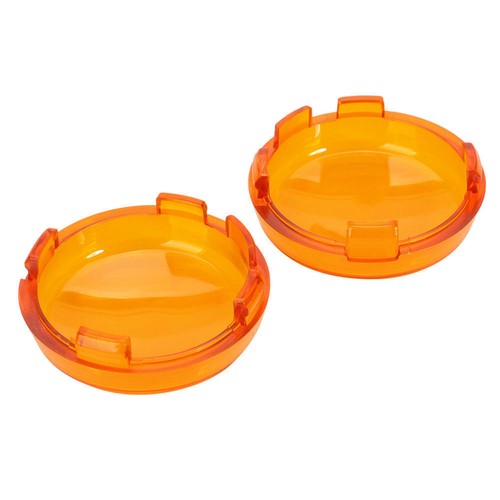 Pair Amber Turn Signal Light Lens Cover For 86-15 Harley Dyna Softail Sportster - Picture 5 of 5
