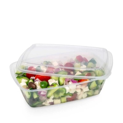 Cafe Express 38 Unzen Salat Lebensmittel Mehrzweck Kunststoff Behälter und Deckel 1,2 L 42er Pack