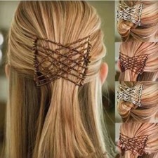 Women Magic Beads Hair Clips Double Hair Comb Elastic Slide Hair Accessories