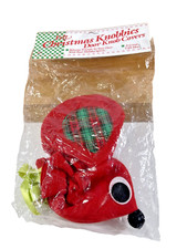 VTG NOS SEALED 60's Mouse Doorknob Cover Christmas Felt Door Knob