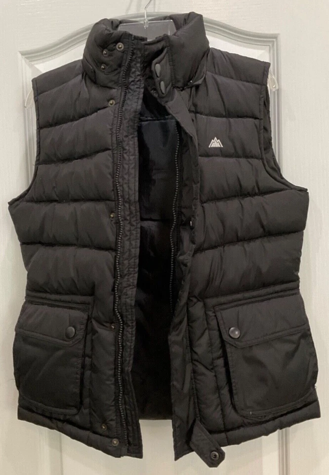 Snozu Womens Down Filled Vest Puffer Jacket Size L Black 3 Front Pockets CC09 - Image 4 of 4