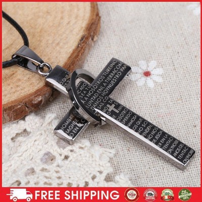 Cool Cross Pendant Necklace Boy Girl Jewelry Unisex Gun Black     NEW