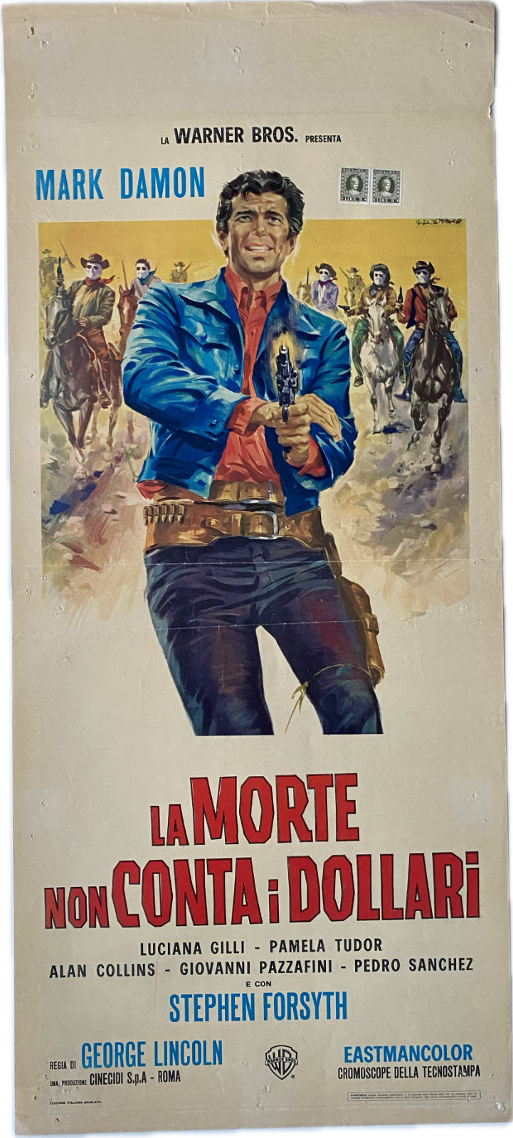 Locandina originale film La morte non conta i dollari (1967) - Regia di Riccardo Freda