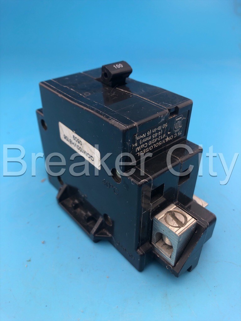 Square D QOM100VH 2 Pole 100 Amp Circuit Breaker Type QOM1 120/240VAC