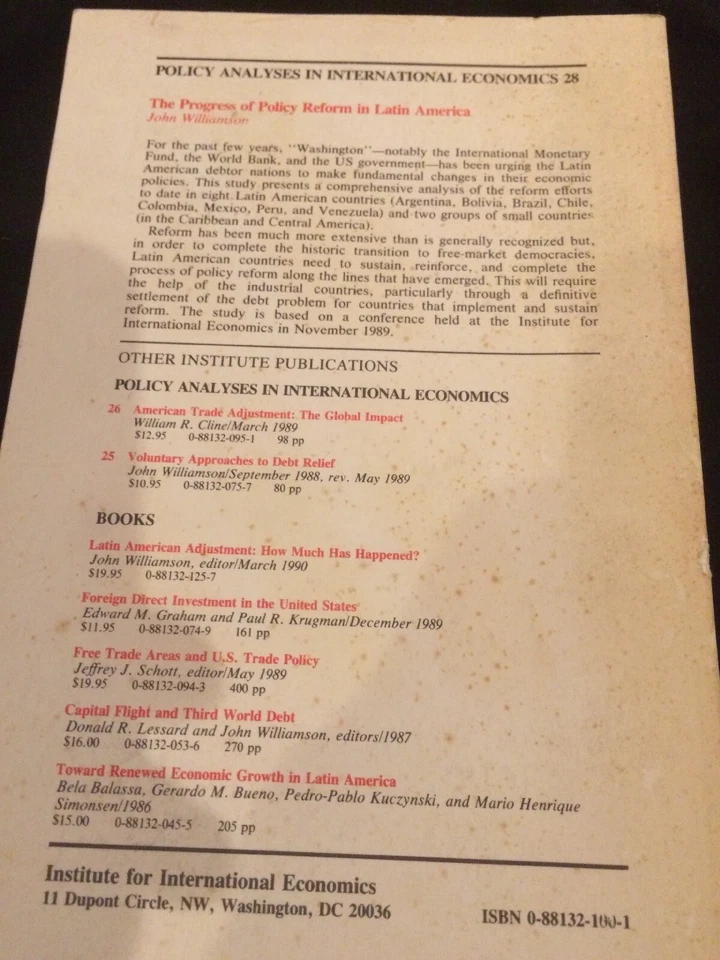 Institute For International Economics:The Progress Of Policy Reform In Latin Am. - Image 2 of 2