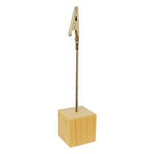 Memo Clip Notiz Zettel Tischkarten Halter Holz Würfel Buche Ahorn Edelstahldraht