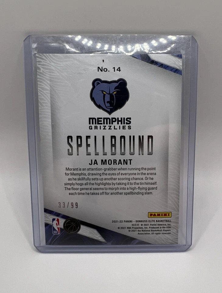 Ja Morant Spellbound (M) 33/99 Panini Elite 2021 - Image 2 of 2