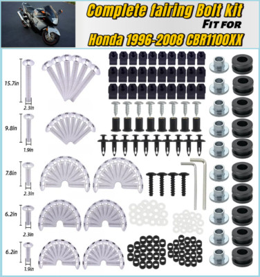 Complete Stainless Screws Silver Fairing Bolt Kit for Honda CBR1100XX 1996-2008