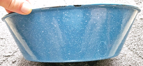 Blue White Swirl Enamel Cooking Roasting Pot Cookware Casserole dish