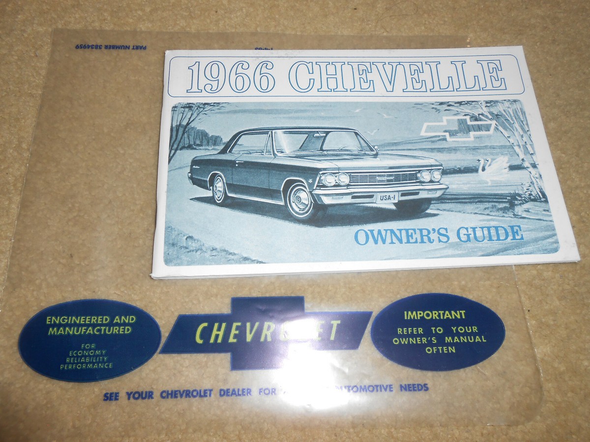 1966 CHEVELLE & EL CAMINO OWNER MANUAL / GUIDE + '66 CHEVY PLASTIC