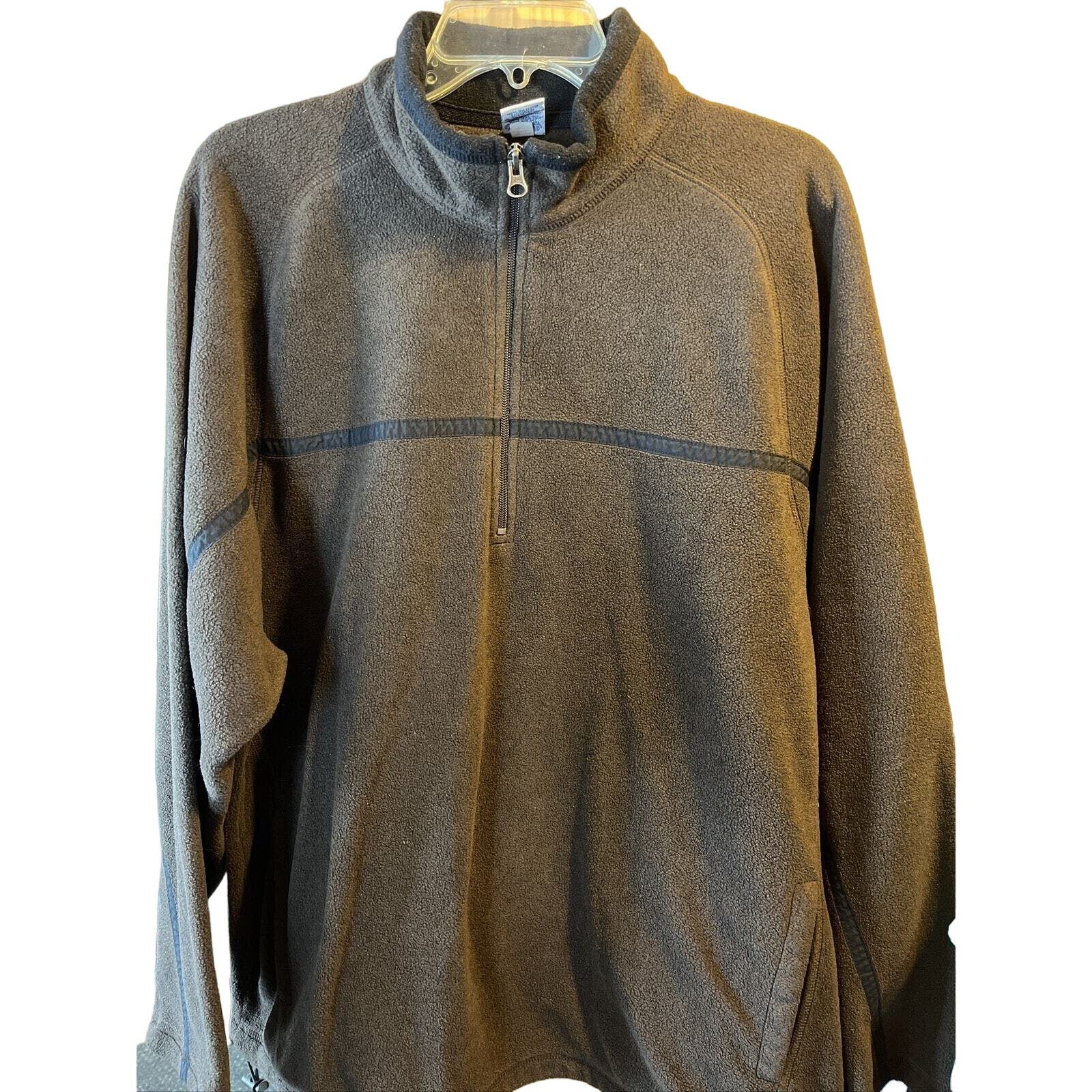 Old Navy Men’s XXL Brown Long Sleeve 1/4 Zip Pullover Polyester Fleece Jacket