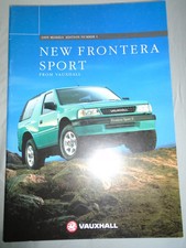 Vauxhall Frontera Sport range brochure 1995 Ed 1