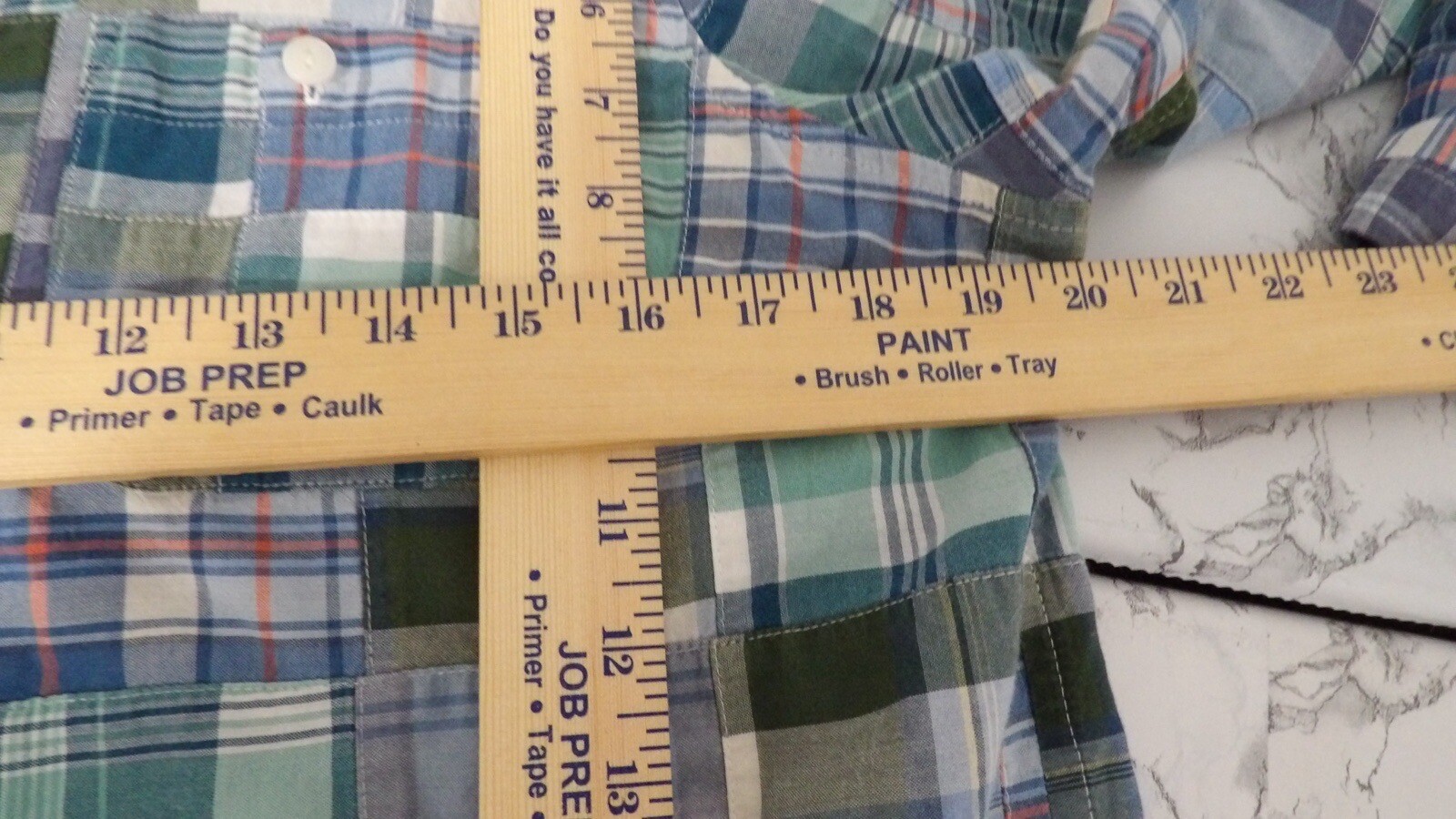 LL Bean Patchwork Plaid Button Front Top Shirt Bl… - image 7