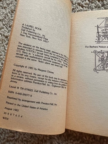 Tesla Man out of Time by Margaret Cheney 1983 paperback book Dell 39077 - Picture 4 of 4