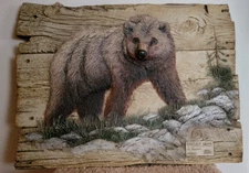 George Turner GRIZZLY BEAR 1993 RELIEF WALL SCUPTURE Hand Painted COA LIMITED ED