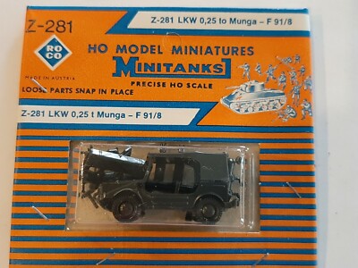 NEW Roco Minitanks #281 U.S.A. LKW 025 to Munga Jeep F91/8 1/87 HO scale