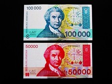 Kroatien  50.000 + 100.000 Dinara  1993  uncirculiert !!