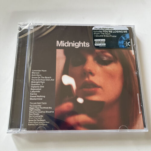 NUEVO Taylor Swift Midnights The Late Night Edition CD Edición Deluxe con carteles - Imagen 1 de 6