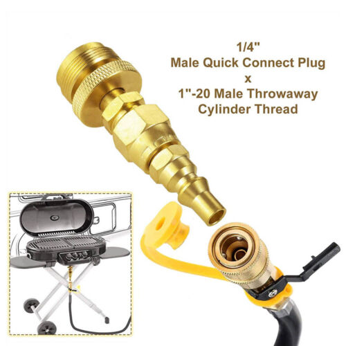 1PC 1LB Propane Disposal Adapter for 1/4" Quick Connect Adaptor for Gas BBQ USA - Picture 2 of 7