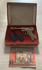 NEW VINTAGE 1950'S GERMAN LUGER NON-CAP GUN BOXED WATER PISTOL W/ TWO CLIPS