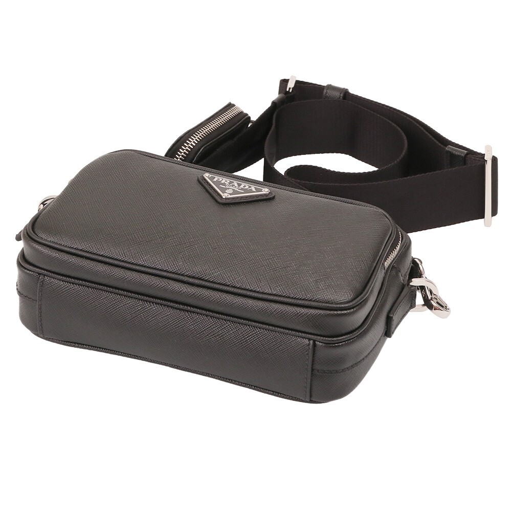 PRADA｜ (2VH187 2CYR F0002) Black Leather Shoulder Bag | PRADA