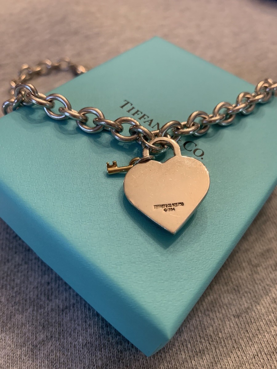 Tiffany & Co Heart Key Necklace Vintage 1994 Sterling Silver Tiffany & Co Heart Key Necklace Vintage 1994 Sterling Silver