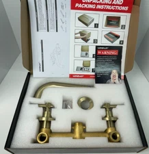 SUMERAIN Gold Wall Mounted Tub -2 Handle Filler Faucet A206-S2134BGI-SR