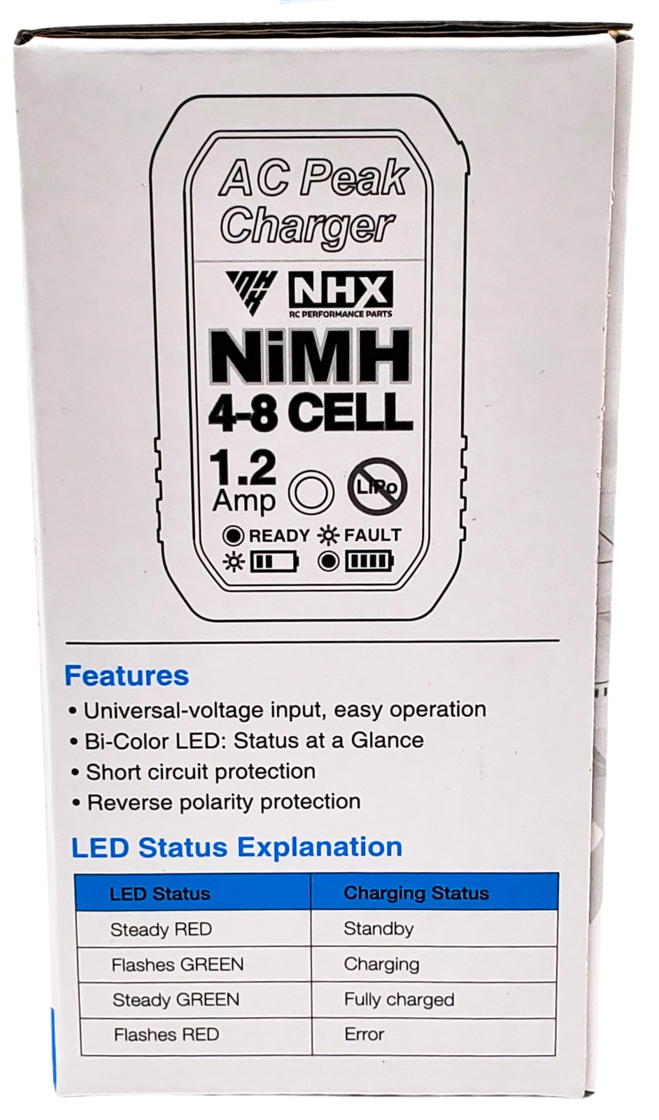 NHX RC ezWall 4-8S NIMH AC Peak Battery Charger with Deans Plug 4.8 to 14.4V