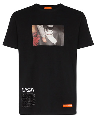 AW19 AUTHENTIC Heron Preston NASA Photo Print Regular T-shirt, Size M, Black