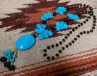 Howlite bead /pendant  necklace/30" //$0.85 combine s/h fee  (w152-w3) — photo 1