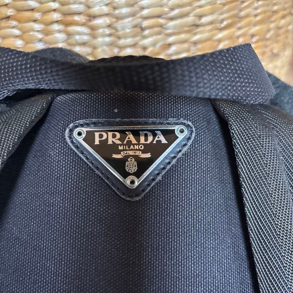 PRADA mini backpack wool backpack dark gray from … - image 3