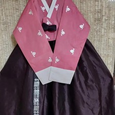 Pink Samhojang Honkyeong Silk Hanbok, Sizes 77-88, Pre-Owned