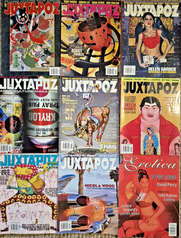 Juxtapoz Art Magazine Bundle Lot 9 Magazines 2003 2004 2005 & Erotica 1999