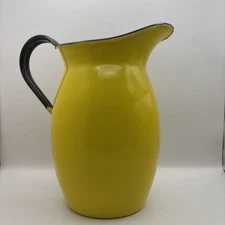 OTO Japan Mid Century Yellow Enamelware Pitcher~48 Ounce 