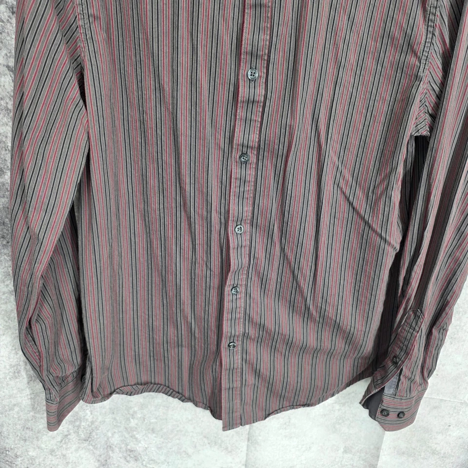 Vtg Structure Shirt Mens Large Modern Fit Striped Button Up Long Sleeve Cotton - Image 2 of 4