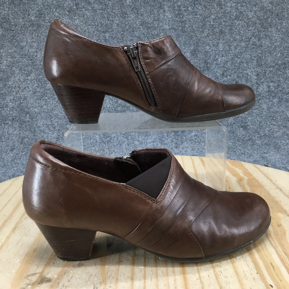 Earth Boots Mujer 8 B Glory Informal Cremallera Lateral Botines Tobillo Bajo Cuero Marrón Foto 2 de 4