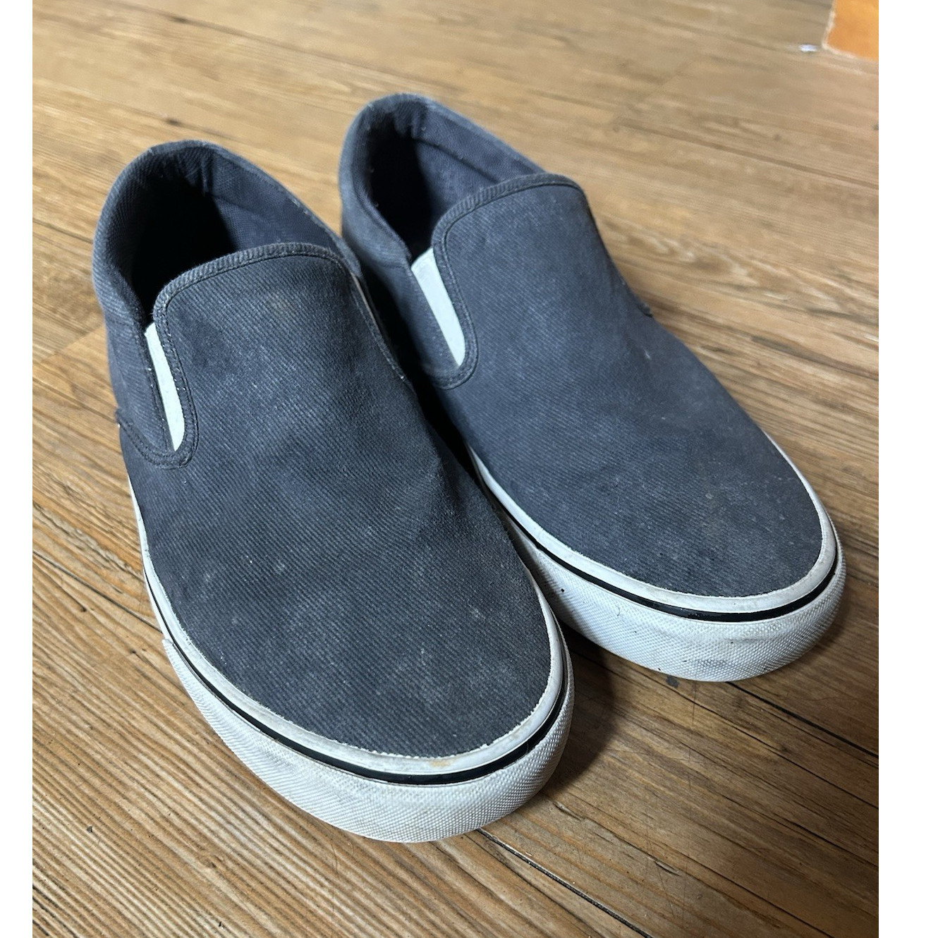 No Boundaries Memory Foam Slip-On Men's Black Canvas Shoes Size 10