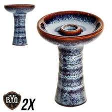 Tazón de cachimba embudo azul BYO cachimbas cerámica 2X pipa de cachimba + embudo de bonificación EE. UU.