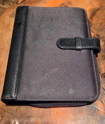 At A Glance Faux Leather Black Binder Planner Divider Organizer Fits 8x5