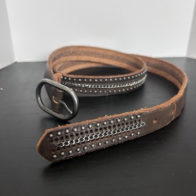 Amsterdam Heritage Studded Leather Belt 85 Brown Excellent Multi-Tone Studs Women main image 4