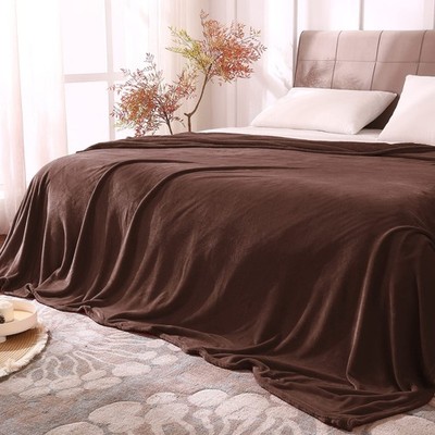 Fleece King Size Luxury Plush Cozy Fuzzy Warm Blanket 108x90 Inch Brown
