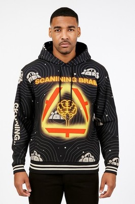Members Only Rick And Morty Scanning Brain Hoodie Style# MW020314-BLK-CR