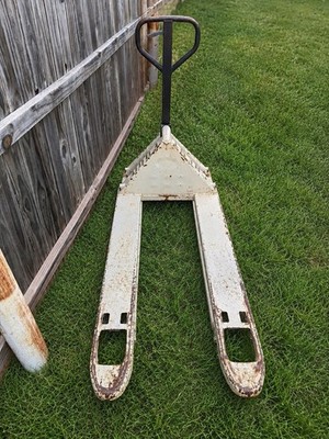 Manual Pallet Jack White Heavy Duty Warehouse Material Handling Equipment