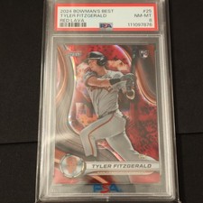 Tyler Fitzgerald 2024 Bowman Best Baseball #25 RED LAVA 4/5 RC Giants PSA 8