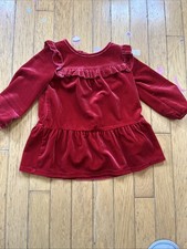 Baby Christmas Velvet Dress 12M Red