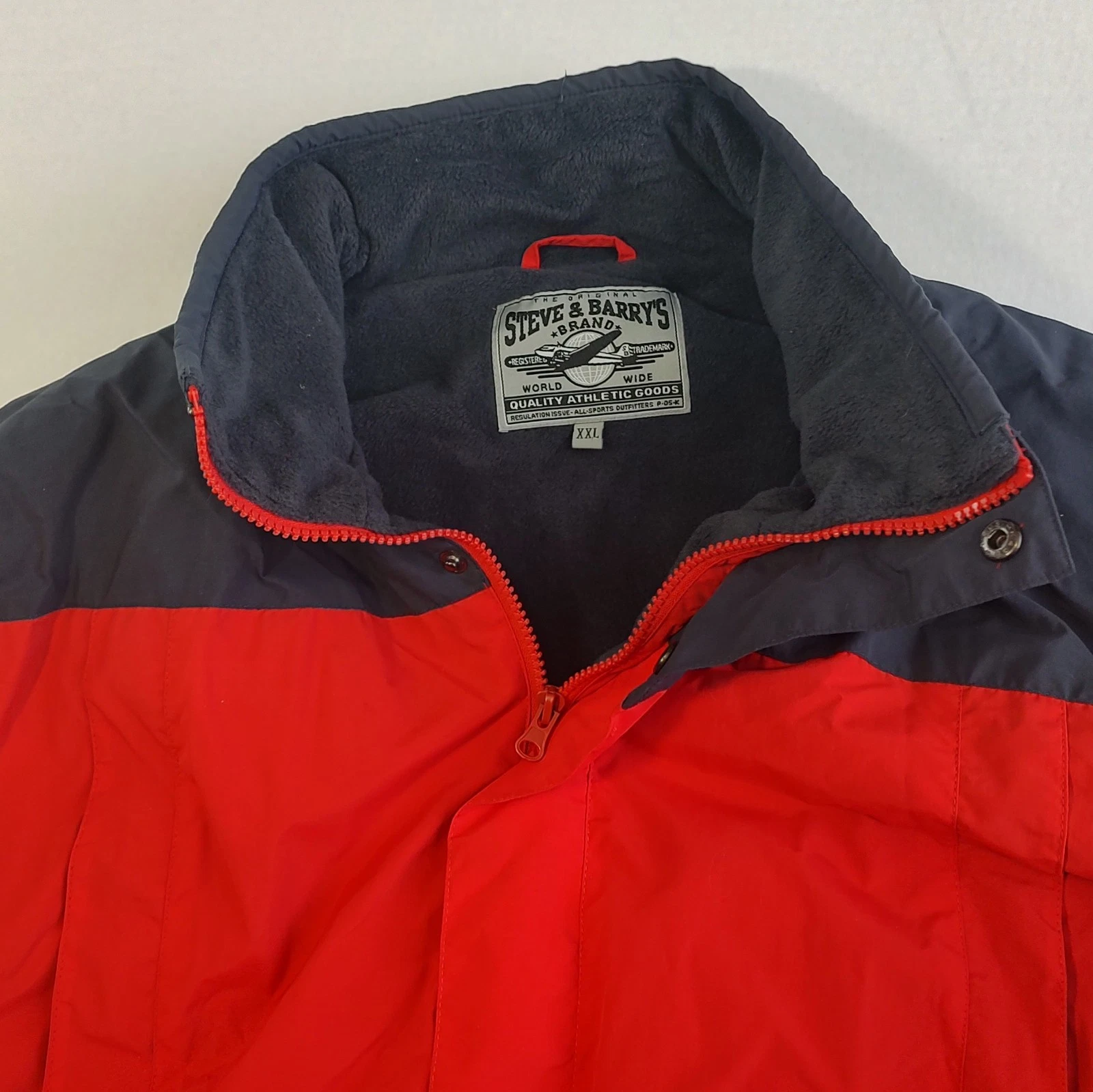 Steve Barrys Winter Jacket Mens XXL Red Packaway Hood Full Zip Snowboard Ski
