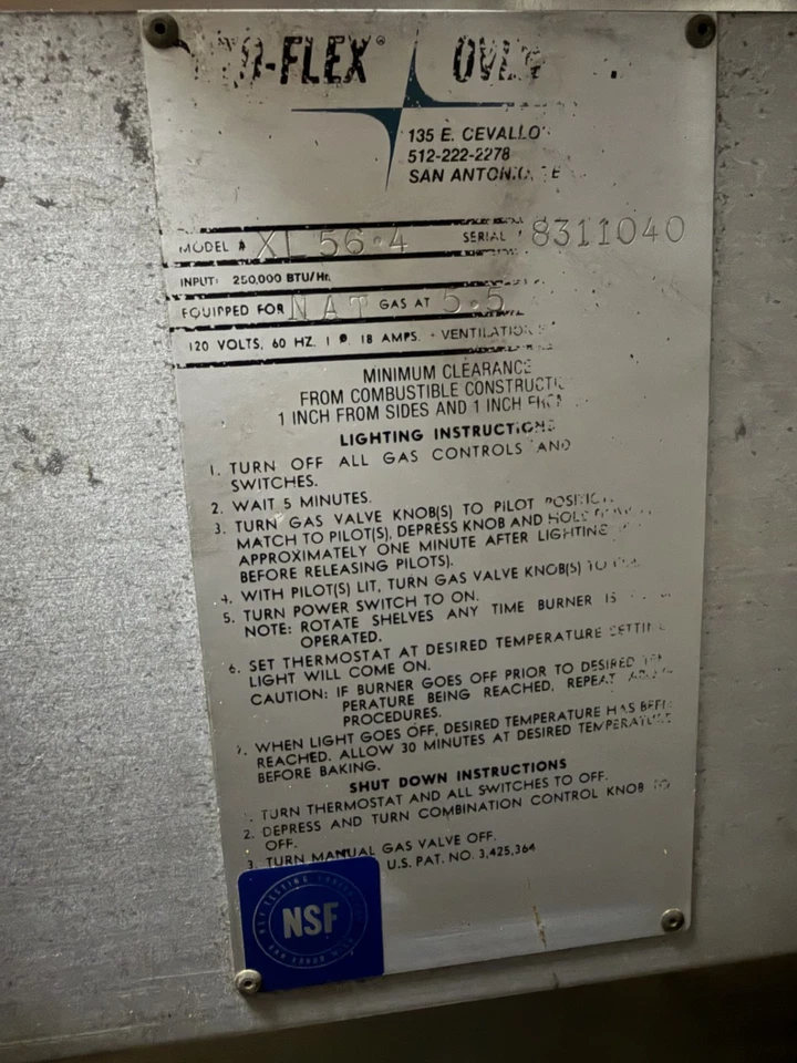 Horno transportador rotativo Roto Flex modelo SA 56-4, BUEN ESTADO 4 cubiertas. Foto 4 de 4