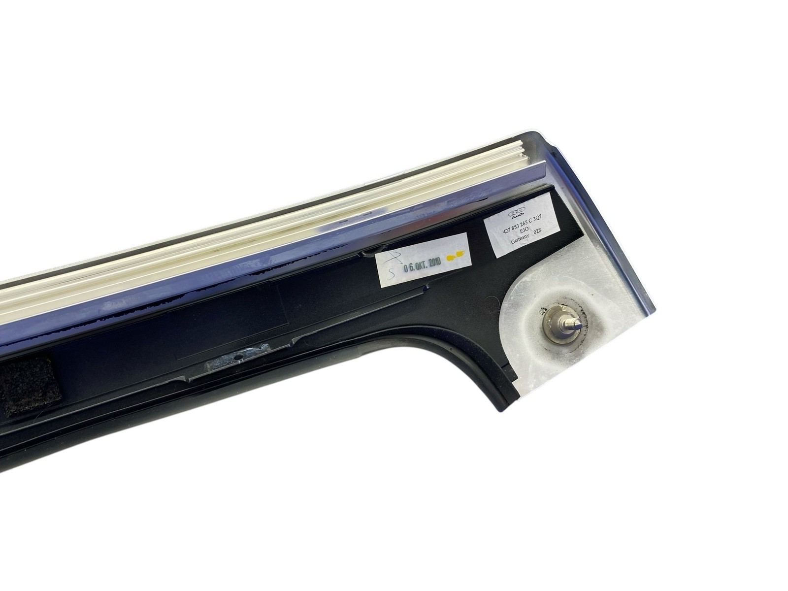 2008-2015 AUDI R8 FRONT LEFT EXTERIOR A PILLAR COVER MOULDING SILVER *SCRATCHES*